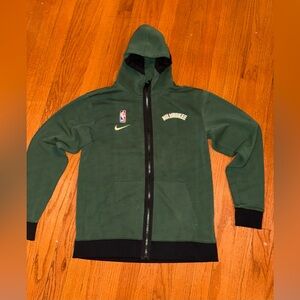 Youth Large Nike Forest Green Milwaukee Zip Hoodie